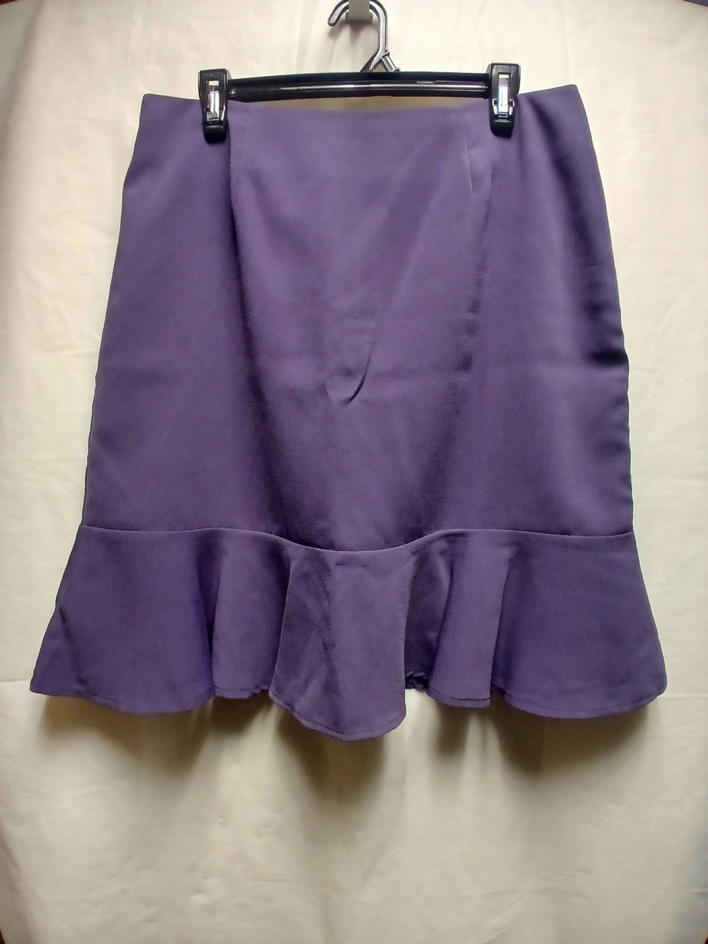 Women's Purple Ruffle-Hem A-Line Skirt